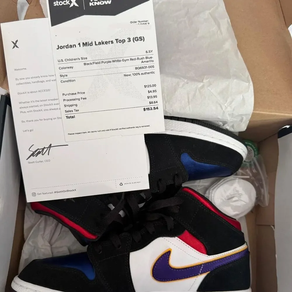 Jordan 1 Mid Lakers sneakers